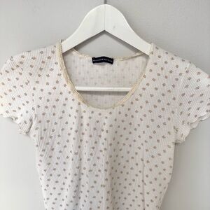 Brandy Melville Floral Waffle Knit Tee